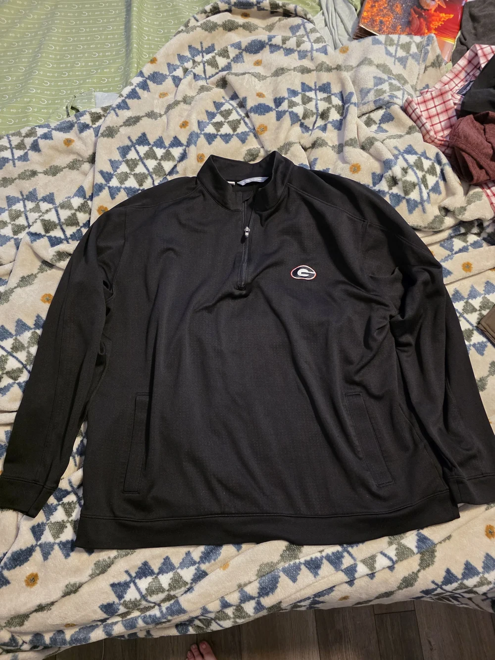 Cutter & Buck Black Quarter-Zip Pullover with Georgia Bulldogs Logo